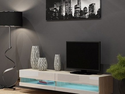 Тумба под ТВ Vigo / Виго RTV180 Белый/Дуб Сонома Cama Ширина 180 см