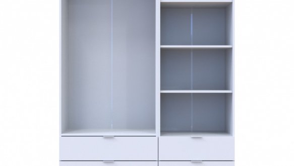 Шкаф для одежды Дорос Гелар белый 2-х дверный с пеналом 137,5 см 2