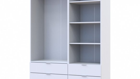 Шкаф для одежды Дорос Гелар белый 2-х дверный с пеналом 137,5 см 3