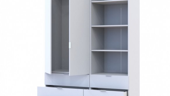 Шкаф для одежды Дорос Гелар белый 2-х дверный с пеналом 137,5 см 0