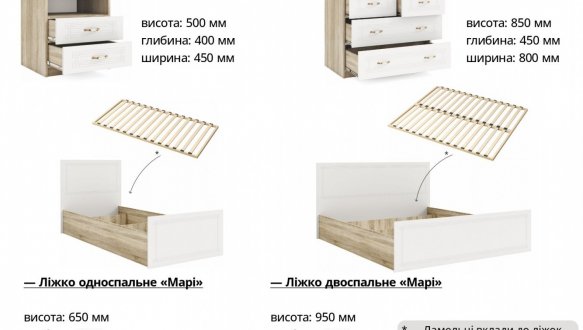 Модульна спальня Mari/Марі Київський Стандарт Білий структурний/Золото/Білий супермат 2