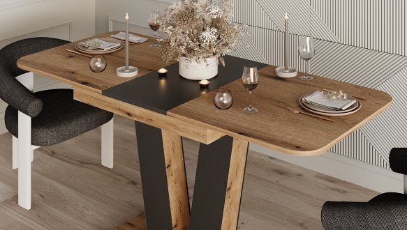 Стол-трансформер Vendi Дуб эвок/Графит серый