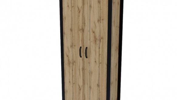 Шафа 2Д LOFT полиці Дуб Сонома / Чорний мат MebliRoMax 2