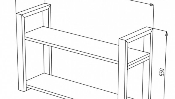 Полка LOFT 900 Дуб Сонома / Чёрный мат MebliRoMax 1