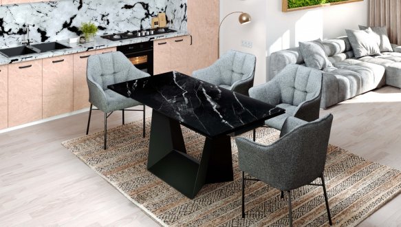 Стол Edmund (160-240 см) Marquina Black Matt 5