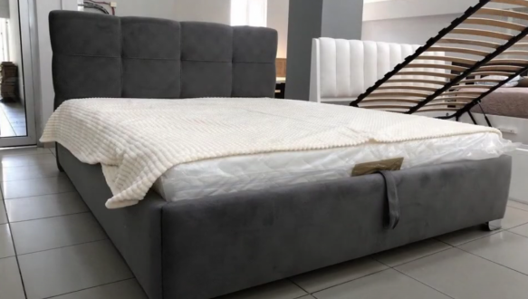 Ліжко двоспальне м'яке Мія з підйомним механізмом та нішею для білизни 6