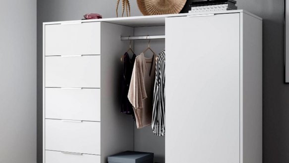 Комод Люція 1дв 5шх Білий глянець Міромарк