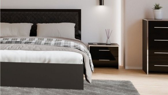 Модульная спальня Enni/Энни Миромарк Черный/Черный глянец 2