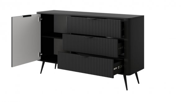 Комод 1D3S/138 Чорний/Чорні ніжки Lante 3