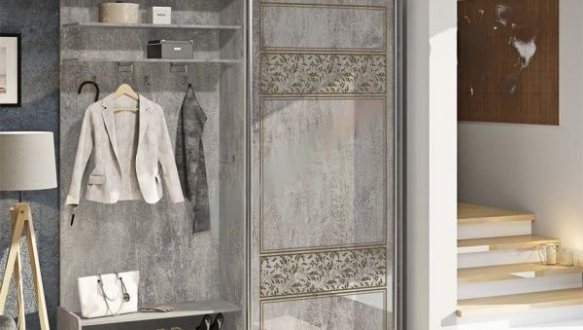 Прихожая-купе 1,4м Валенсия крашеный высокий глянец однодверный