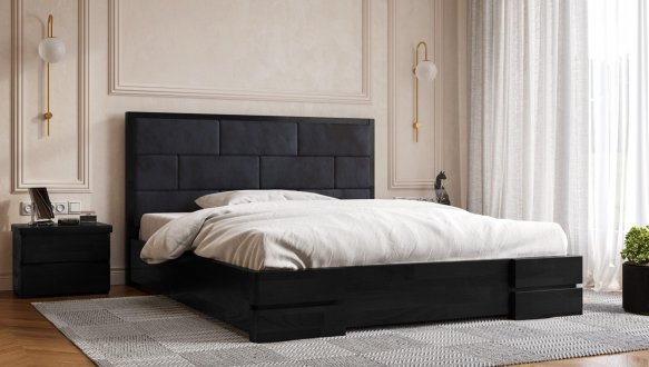 Кровать деревянная с мягкой вставкой ArborDrev Тоскана Сосна / Бук 5