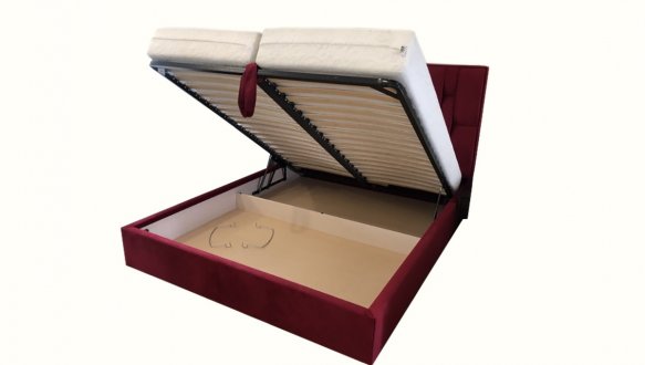 Ліжко м'яке двоспальне Городок меблі Марсель з підйомним механізмом та нішею для білизни 7