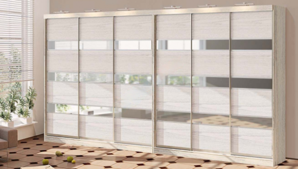 Шкаф-купе Комфорт мебель Модель-4 дуб беленый 6 дверный 540 см