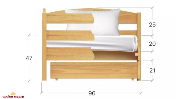 Ліжко дитяче Масив бука Естелла Нота Плюс 20