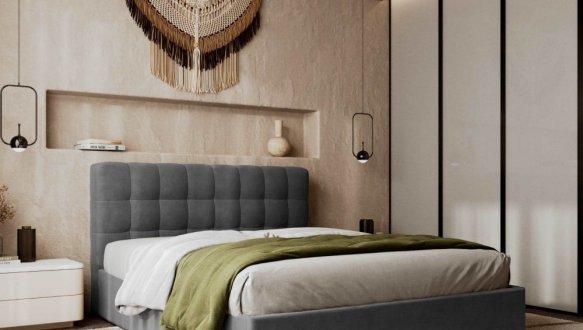 Кровать мягкая Виорина деко Tiramisu / Тирамису с подъемным механизмом и нишей для белья 8