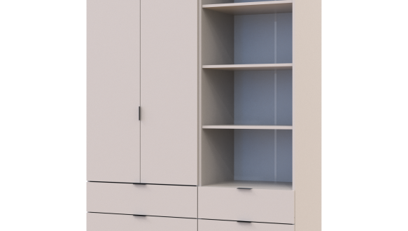 Шкаф Дорос Гелар двухдверный с пеналом Кашемир 138 см