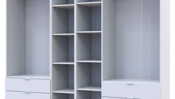 Шкаф Дорос Гелар белый с Этажеркой 5 дверной 231,9 см 2