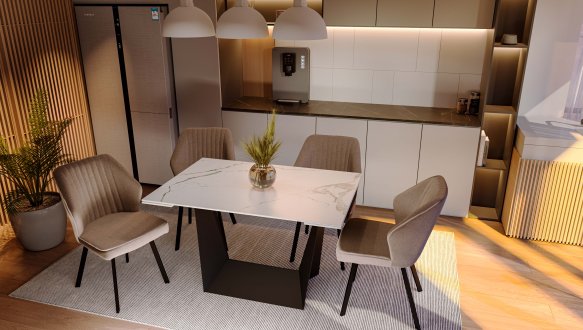 Стіл Edmund (120-160 см) Polar White Glossy