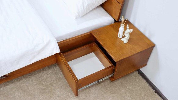 Ліжко двоспальне дерев'яне Дрімка Мадрид Бук 3