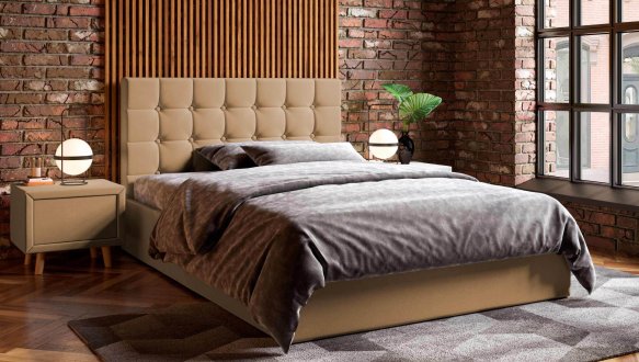 Кровать мягкая Виорина деко Quattro / Кватро без подъемного механизма