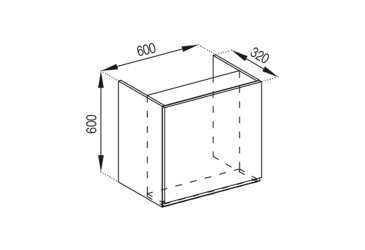 Тумба верхняя 60 ОКАП (h-920) Милана