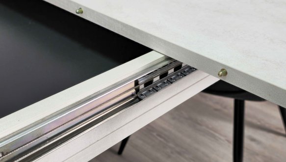 Стол Cassandra MAX Интарсио Шелковый Камень/Антрацит Раскладной 160 см 14