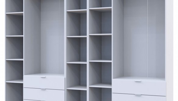 Шкаф Дорос Гелар белый с Этажеркой 6 дверной 270,6 см 3