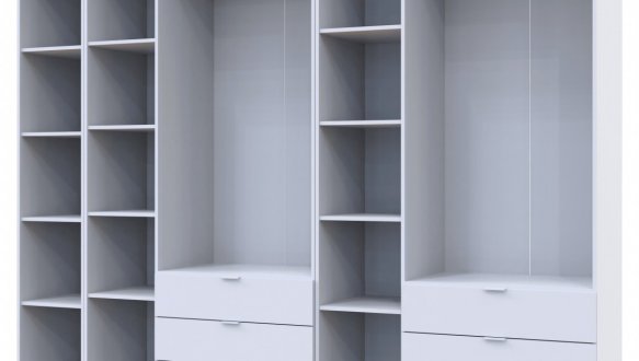 Шкаф Дорос Гелар белый с Этажеркой 6 дверной 270,6 см 0