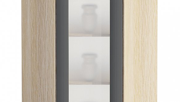  Шкаф верхний В60х60.72.1СК/В60х60.92.1СК кут. Хай-Тек глянец перламутр