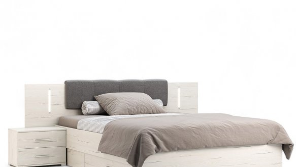 Кровать 1.6х2.0 мягкая спинка с ящиками без каркаса Эмма