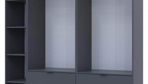 Шкаф Дорос Гелар графит с Этажеркой 4-х дверный 193,2 см 2