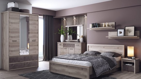 Спальня Jazz/Джаз Mebelbos №2 с комодом 4D1S и тумбами