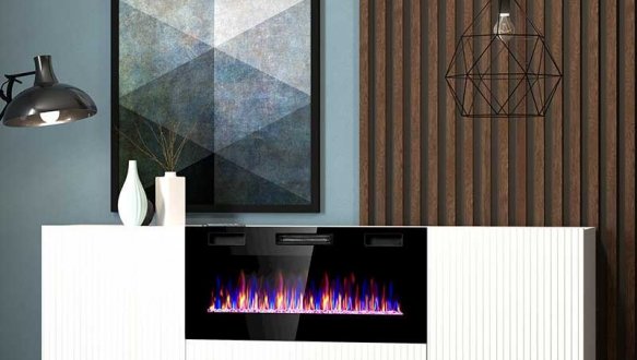 Комод 180 EF Pafos з електрокаміном 2