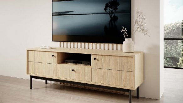 Тумба під ТВ дуб лінеа Japandi RTV154