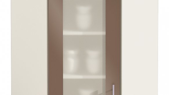 Шкаф верхний В60х60.72.1СК./В60х60.92.1СК. кут. Крашеный высокий глянец с печатью