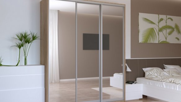 Шкаф-купе с зеркалами Дорос Сити Лайт дуб сонома 3 дверный 180 см 0