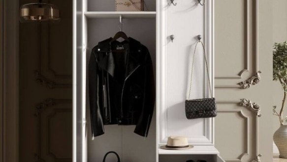 Шкаф с вешалкой ВМК Украина PPK/110L Кентуки 1дверный белый 116 см 2