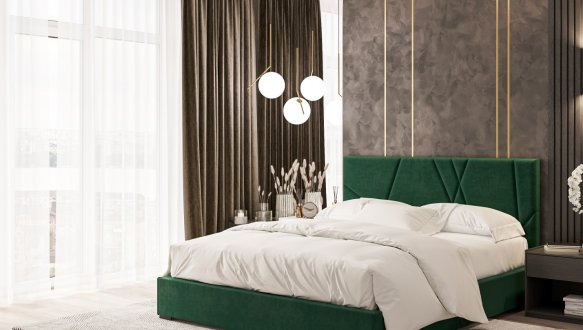 Кровать мягкая двуспальная Шик Галичина Блум 1