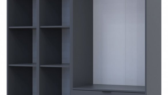 Шкаф Дорос Гелар графит с 2 Этажерками 2-х дверный 153,9 см 0