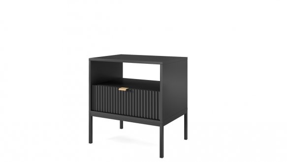 Тумба приліжкова Чорний/Чорні ніжки S54 Nova