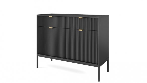 Комод Нова / Nova KSZ104 Черный/Черные ножки