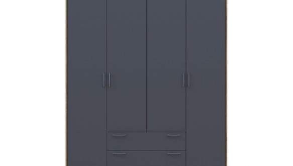 Шафа Doros Ронді 4-дверна з шухлядами 160 см Дуб Артізан / Графіт 1