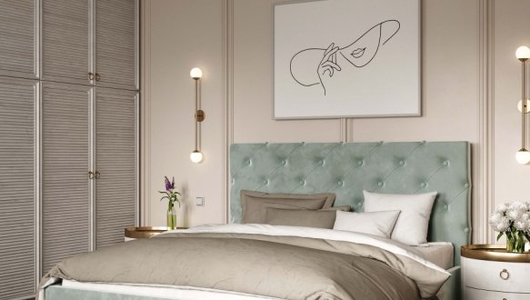 Ліжко м'яке двоспальне Віоріна Деко Велюр з підйомним механізмом та нішею для білизни 4