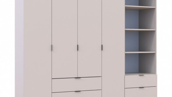 Шкаф для одежды Дорос Гелар кашемир 4-х дверной с пеналом 215 см 5