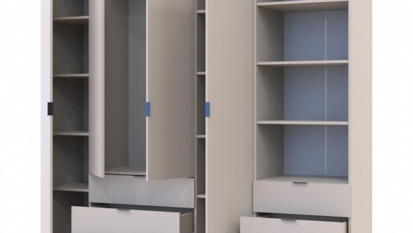 Шкаф для одежды Дорос Гелар кашемир 4-х дверной с пеналом 215 см 0