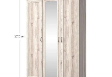 Шкаф с зеркалом Мебельбос 3D 3 дверный каштан nairobi Lizbon 138 см 2