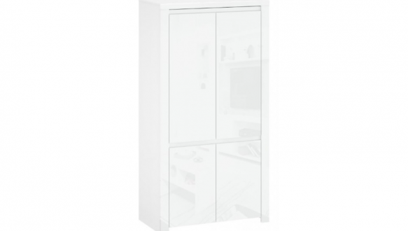 Шафка Мебельбос 4D [Q] 2 дверна білий глянець Lingo 106 см