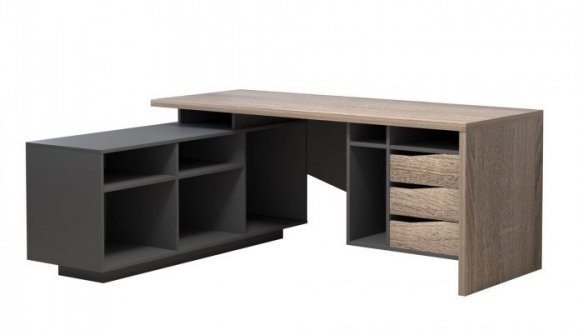 Комп'ютерний стіл Connect 1 Інтарсіо Правий/Лівий Дуб Сонома Трюфель/Антрацит 190 см 9