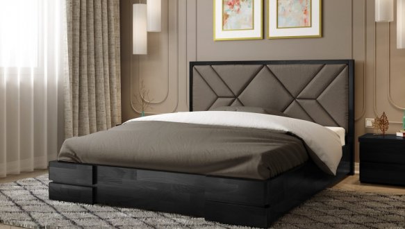 Ліжко дерев'яне з м'якою вставкою ArborDrev Еліт Сосна / Бук 2