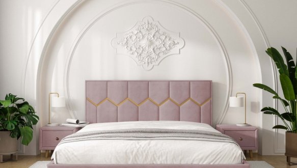 Кровать мягкая двуспальная Виорина деко Mirali / Мирали 11